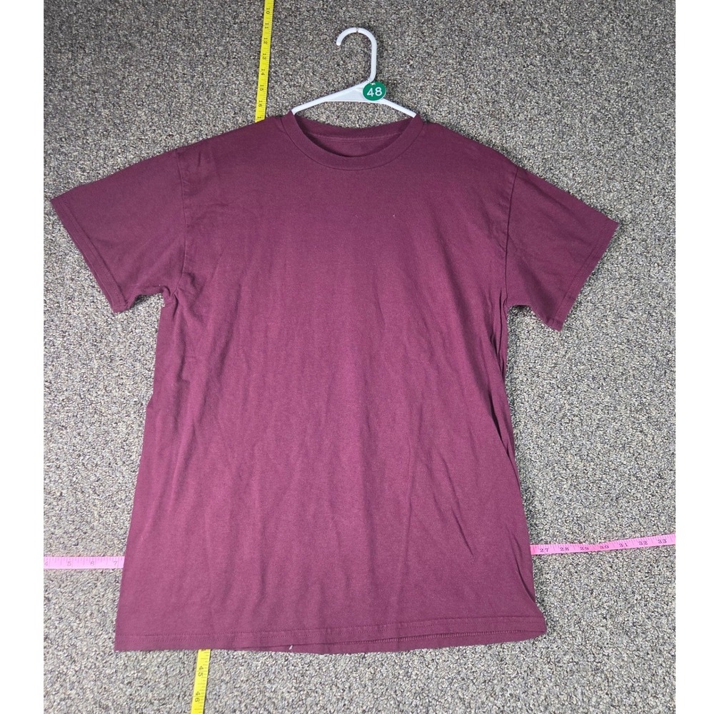 Unbranded T-Shirt Mens XL Burgundy Maroon Short Sleeve Crew Neck Solid Basic
